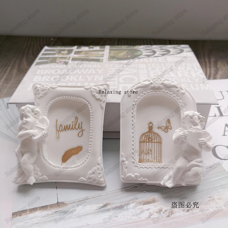 Angel Baby Frame ароматический гипсовый гипс для украшения дома фоторамка помадка торт