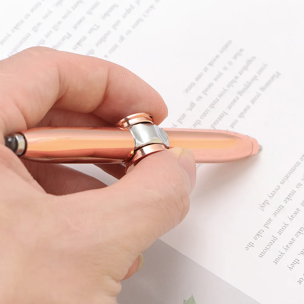 

Creative Multifunctional Finger Gyroscope Pen Rotating Glowing Metal Pen Golden with Light (Red)