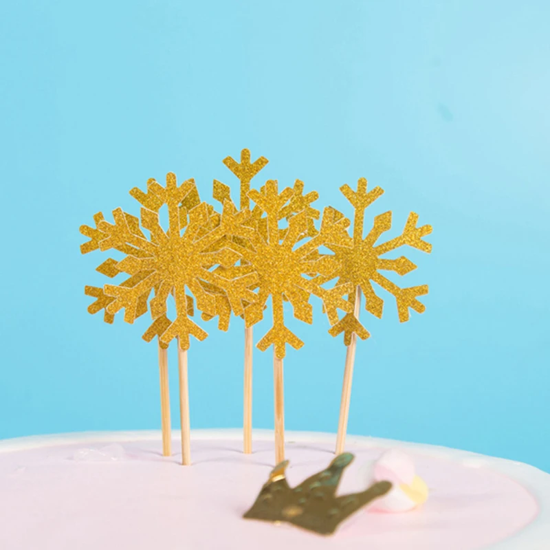 10 шт. Замороженные вечерние рождественские искусственные снежинки торт