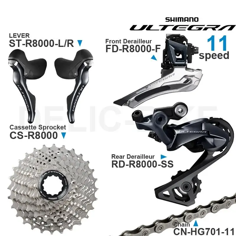 

Переключатель скоростей SHIMANO ULTEGRA R8000 2x11 в с тормозным механизмом, кассета ST, звездочка, передний/задний переключатель передач, оригинал для дорожного велосипеда