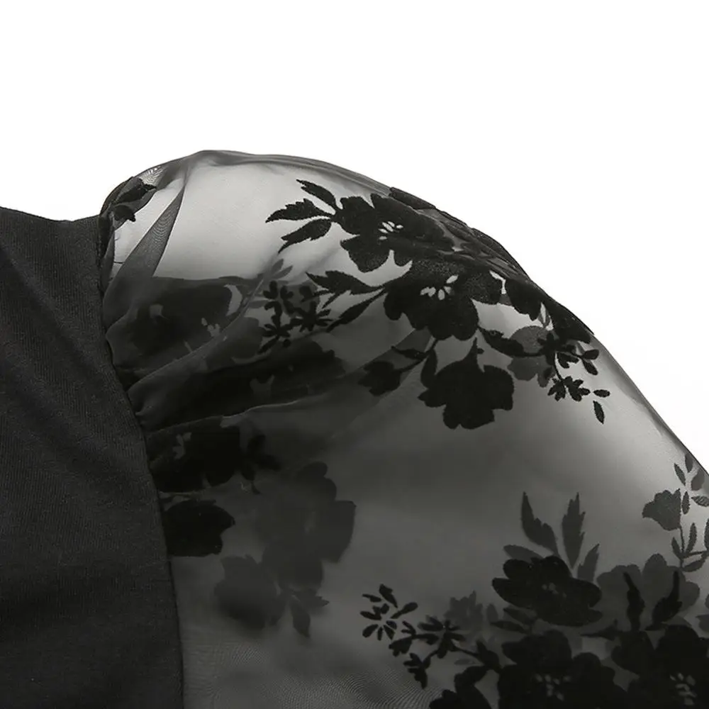 Женское боди с цветочным принтом повседневное однотонное длинное Сетчатое