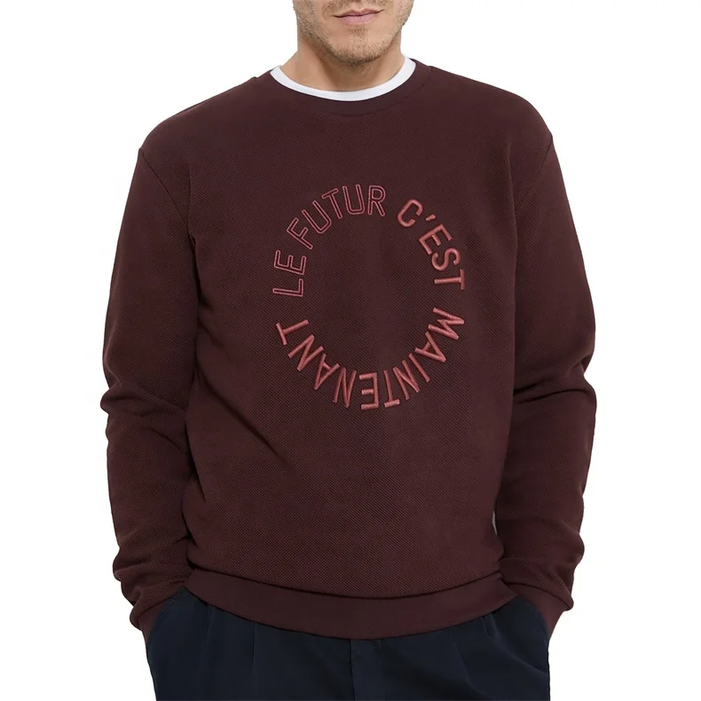 

Custom high quality crew neck embroidery men oversized sweatshirt
