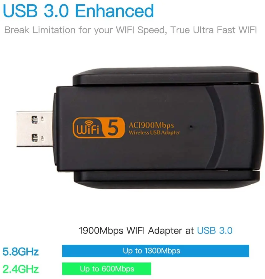 USB Wi Fi адаптер AMKLE 1900 Мбит/с 1200 2 4 ГБ 5 8 ГБ|Сетевые карты| |