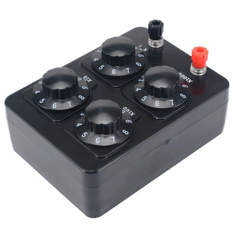 

Promotion! 0-9999 Ohm Simple Resistance Box Precision Variable Decade Resistor Teaching Instrument
