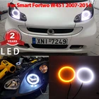 Для Smart Fortwo W451 2007-2014 Автомобильный Стайлинг молочно светильник свет SMD СВЕТОДИОДНЫЙ ангельские глазки комплект кольцевых гало светильник поворота