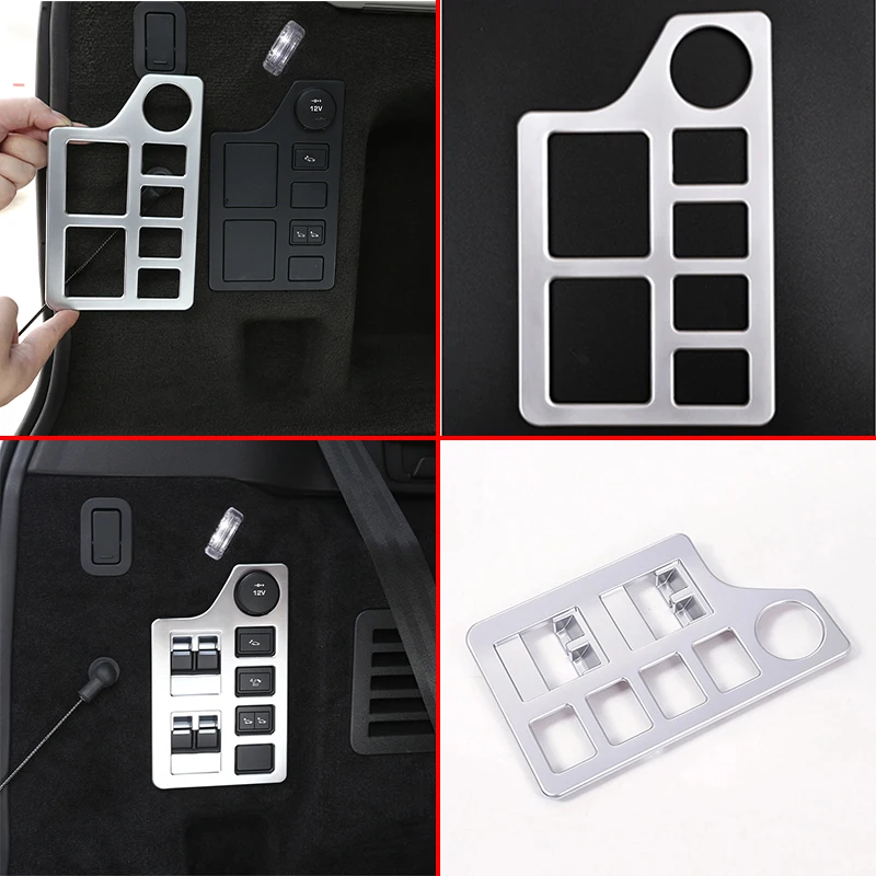 

For Land Rover Discovery 5 LR5 L462 2017-2020 ABS Chrome Trunk Seat Electric Adjustment Button Frame Cover Trim Accessories