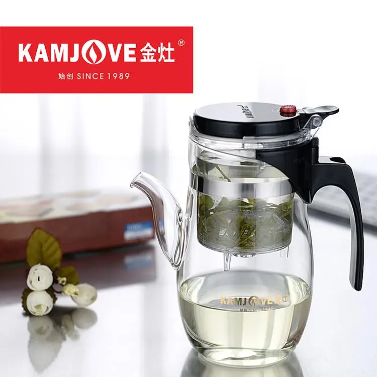 

[GRANDNESS] Kamjove TP-787 термостойкий стеклянный чайный горшок кунгфу, Офисная чайная чашка 600 мл, цветной чайник, стеклянный кунгфу Piaoyi 600 мл