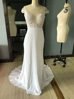 boho wedding dress simple v neck appliques lace backless tulle vintage wedding gowns beach bride dress vestido de novia