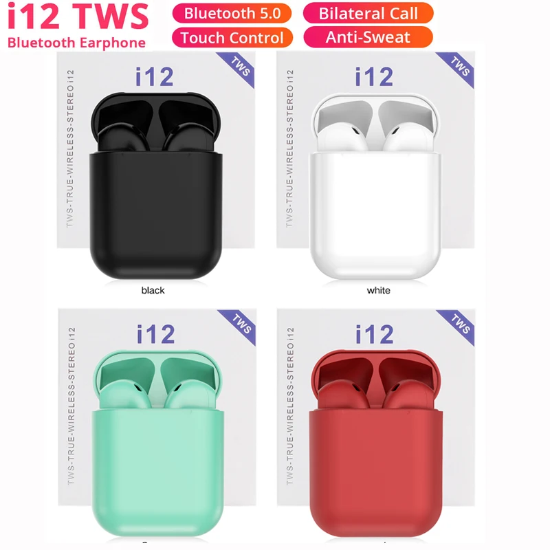 TWS беспроводные наушники i12 сенсорные всплывающие управляемые Bluetooth 5 0 Спортивная