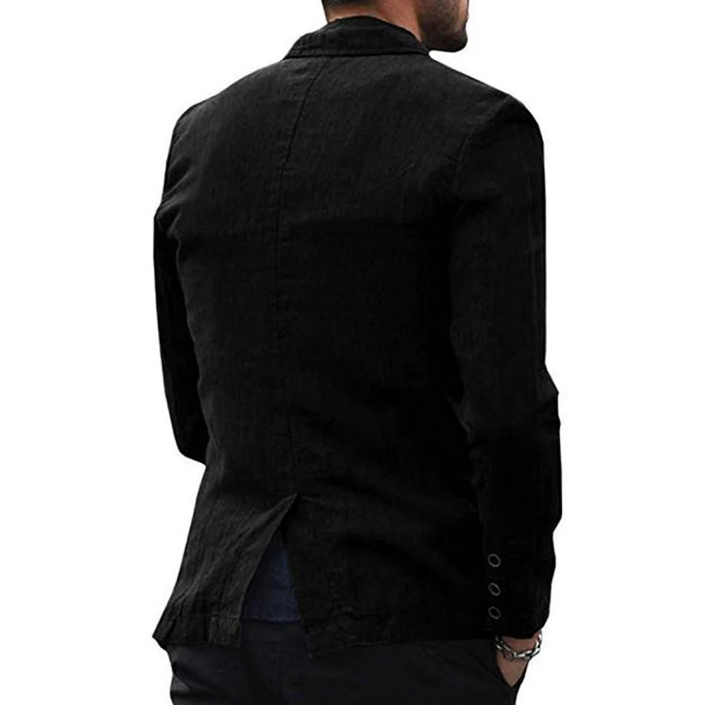 Блейзер Modis Мужской однобортный льняной приталенный Повседневный блейзер с