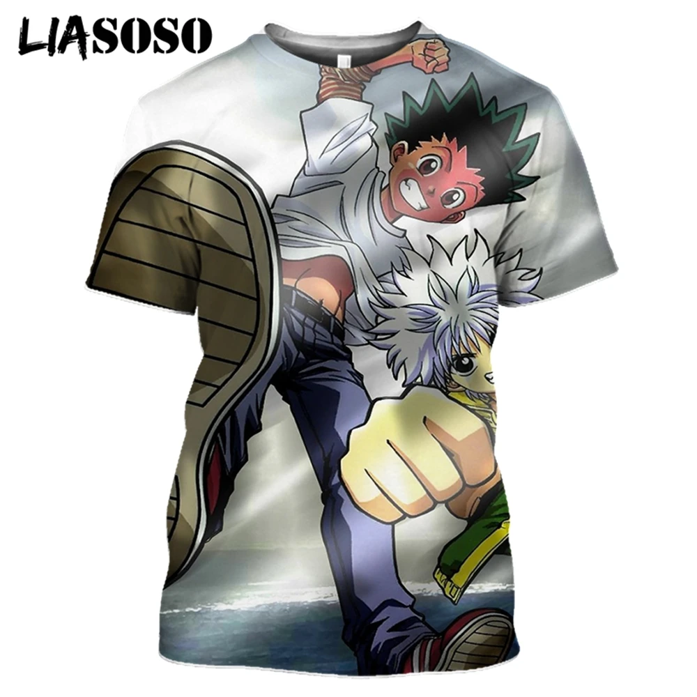 

LIASOSO 3D Print Unisex Anime Hunter X Hunter Hisoka Killua Tshirt Streetwear T-shirt Pullover Harajuku Casual Cool Hip Pop Tops