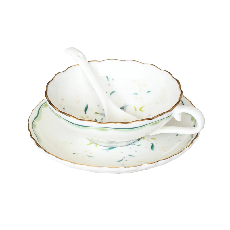 

European Bone China Coffee Cup And Saucers British Afternoon Tea Creative Ceramic Tazas De Cafe With Spoon Drinkware 150ml Gift