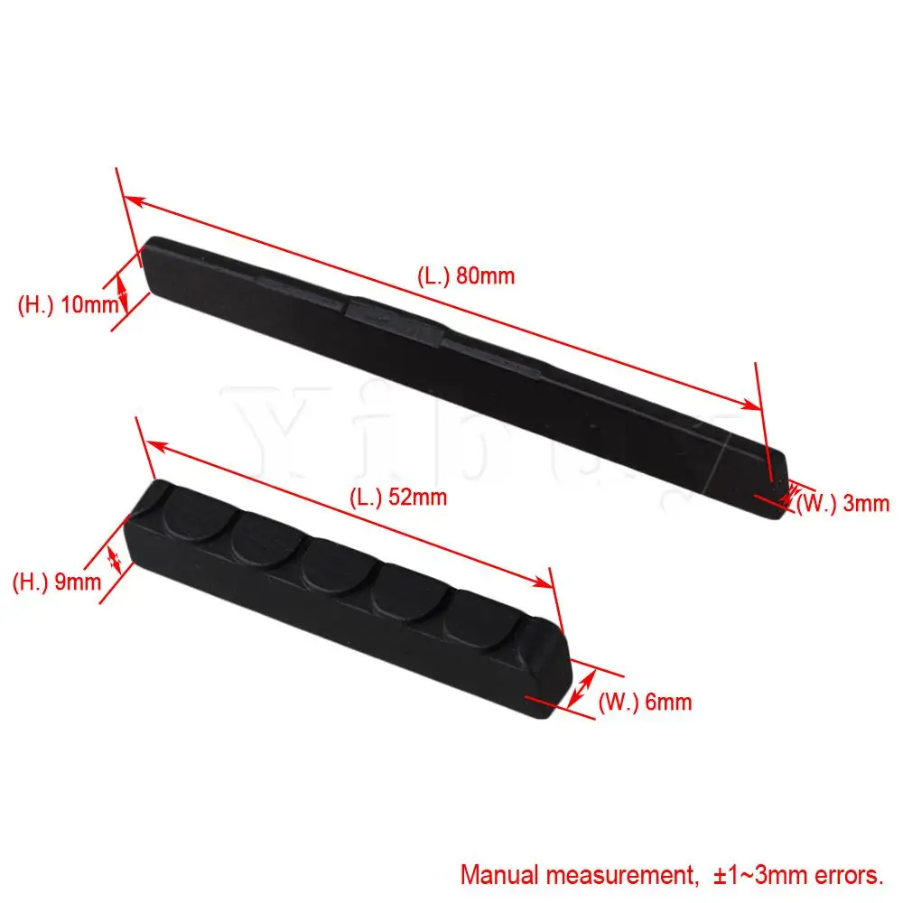 

Yibuy Bridge Saddle And Nut Ebony Material For 6 String Classical Guitar