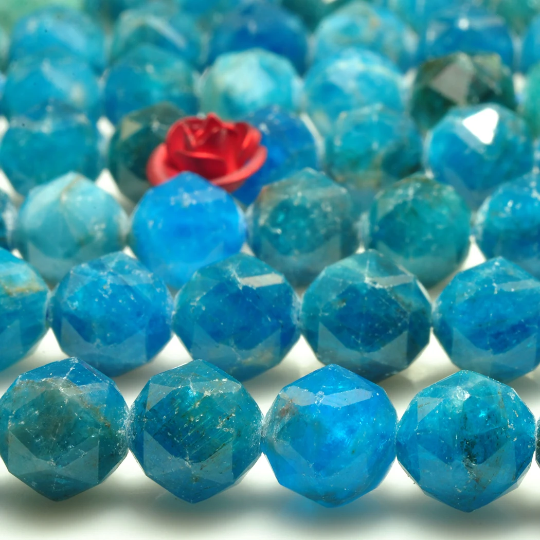 Бусины Из Натурального драгоценного камня апатита 3 мм 6 8 Круглые граненые бусины