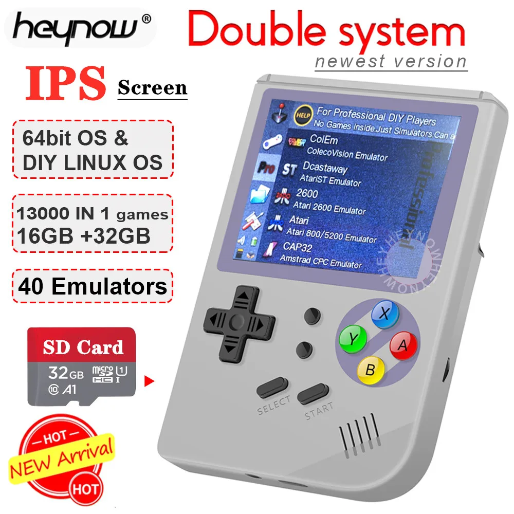 Игровая консоль RG300 с двойной системой ретро 64 бит Full View IPS 2 8 дюйма экран Linux
