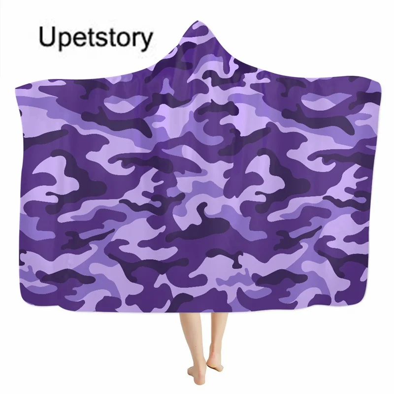 

Upetstory унисекс одеяло с капюшоном для дивана с камуфляжным принтом домашнее теплое полотенце с ниткой одеяло оверсайз носимый Толстовка оде...