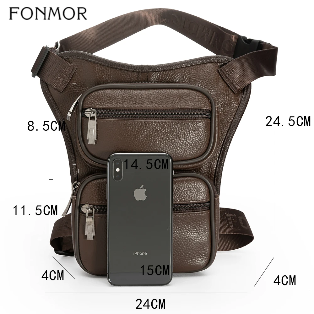 Мужская поясная сумка FONMOR из натуральной кожи многофункциональная Повседневная