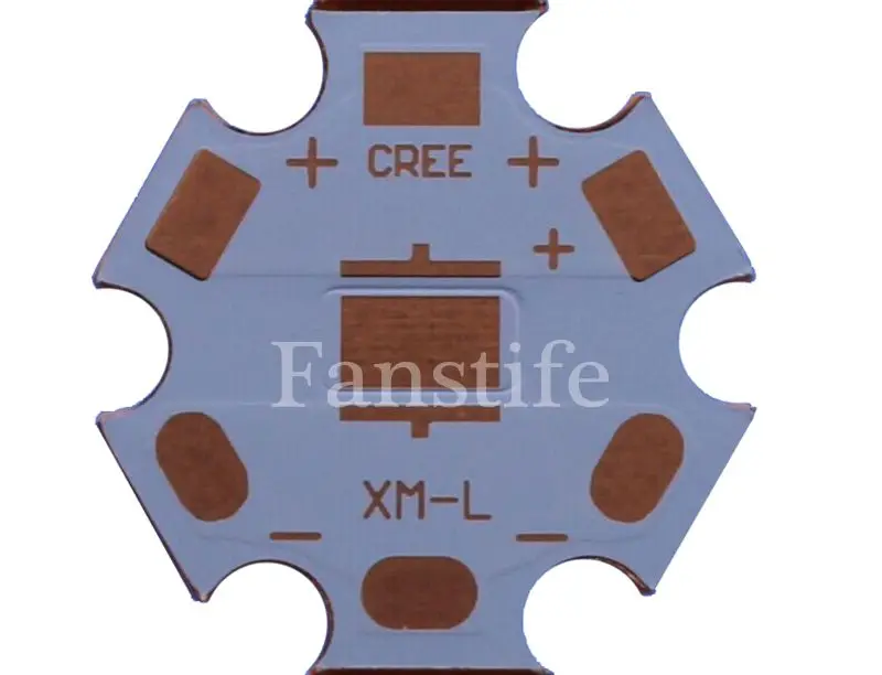 Медная печатная плата 1x16 мм 20 базовая пластина радиатора для светодиодов Cree XML XML2