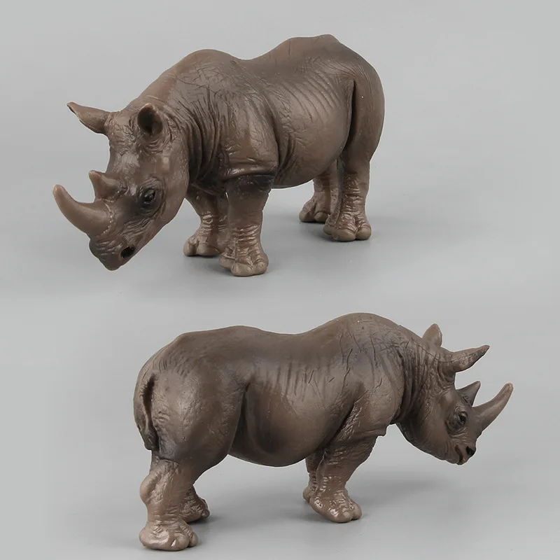 

Cute Simulation Rhinoceros Collectible Wild Animal Action Figures Rhino Plastic Model Education Toy