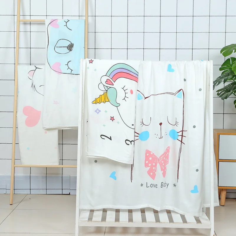 Двухслойное детское Пеленальное Одеяло из бамбукового волокна муслиновое