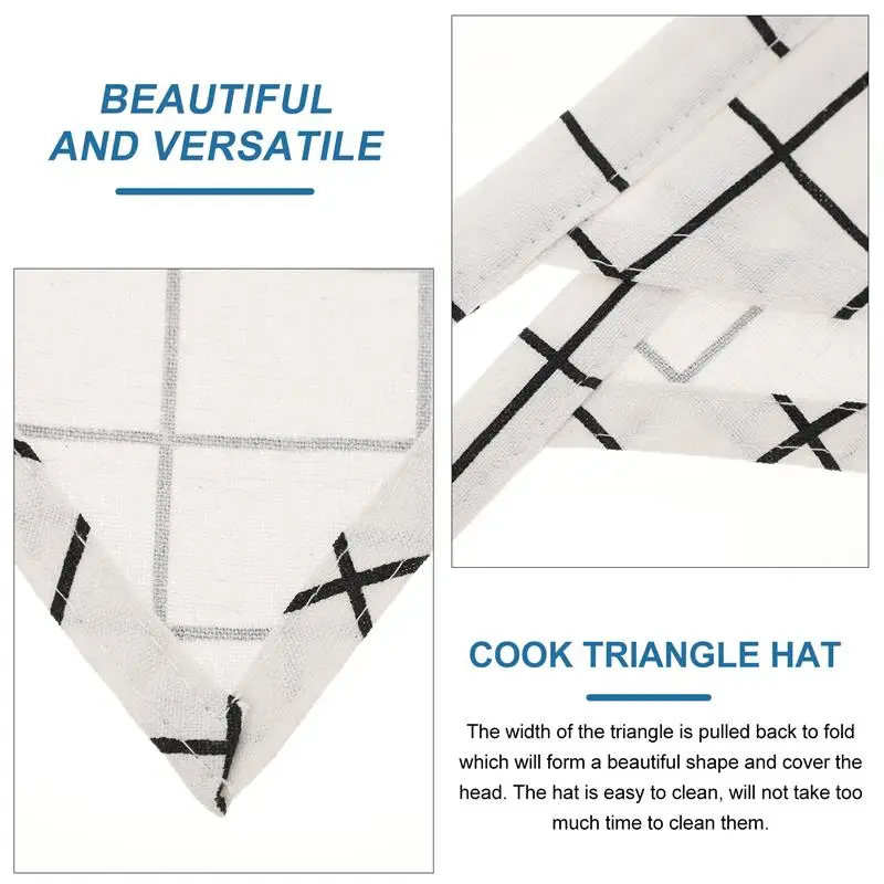 

2pcs Kids Kitchen Hats Triangle Children Baking Headband Caps Printed Hats