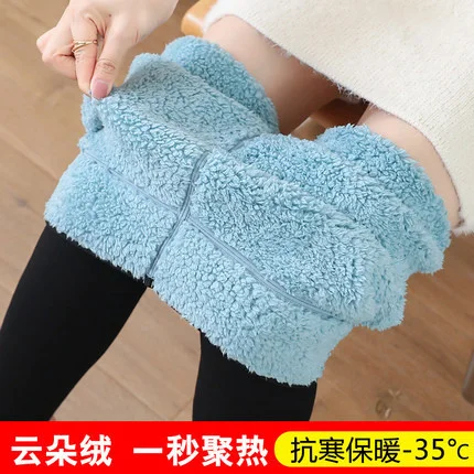 

600g fattening winter style Plush thick warm bottomed cotton pantyhose avocado can't kick when stepping on the outside