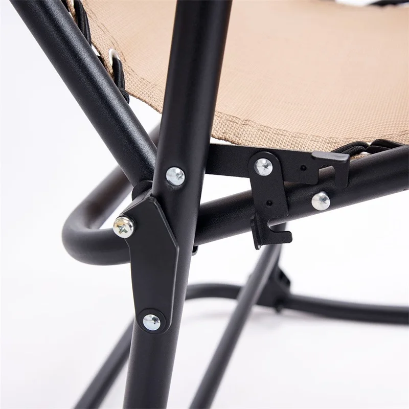 

Outdoor Garden Furniture Ergonomic Patio Headrest Folding Zero Gravity Rocking Chair OP3564