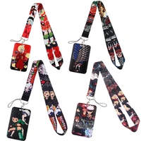 lx664 japanese anime keychains lanyard for mobile phone usb id badge holder keys neck strap lanyard accessory for friends gifts