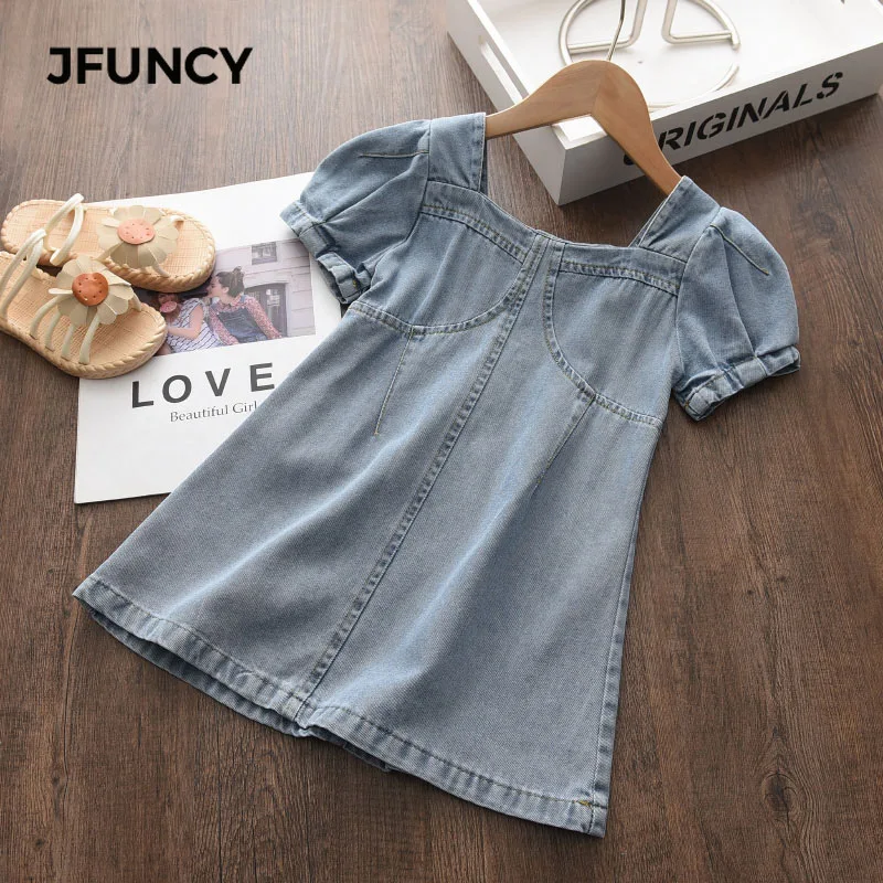 

JFUNCY Girls Baby Clothes Kid Girl Solid Costumes Sweet Children Dresses Child Casual Set Skirt Summer Derss Children's Clithing