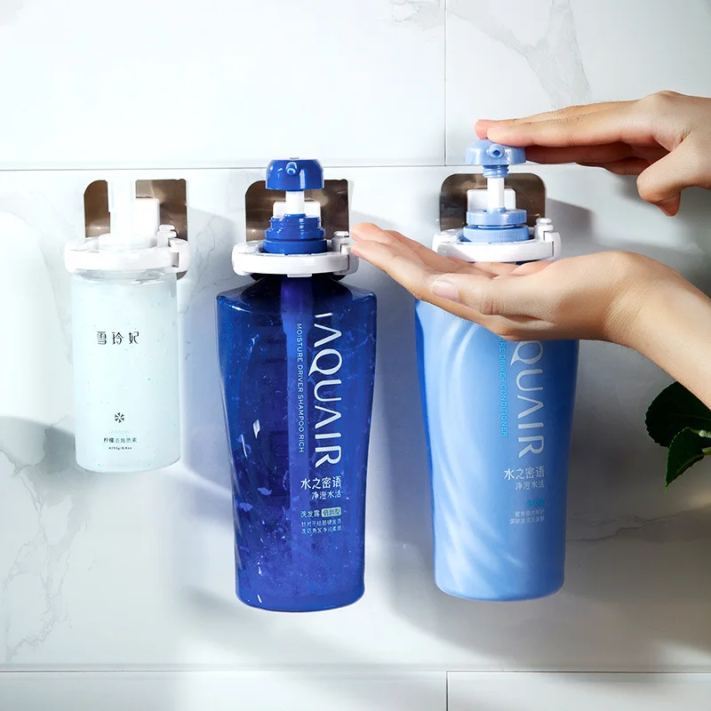 

Bathroom Organizer Wall Mounted Shampoo Bottle Shelf Shower Gel Rack Liquid Soap Holder Self Adhesive Shelves Hanger