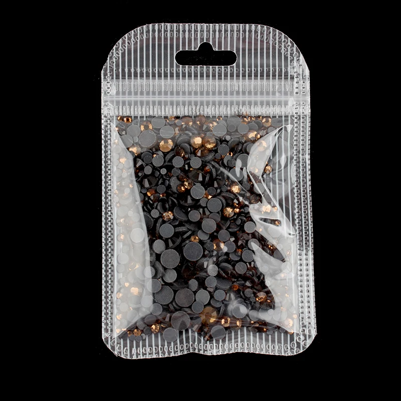 Smoked Topaz Смешанный размер горный хрусталь 1200 шт./пакет исправление горный хрусталь для DIY вакуумные пакеты для одежды обувь сумка Украшение - Цвет: Smoked Topaz