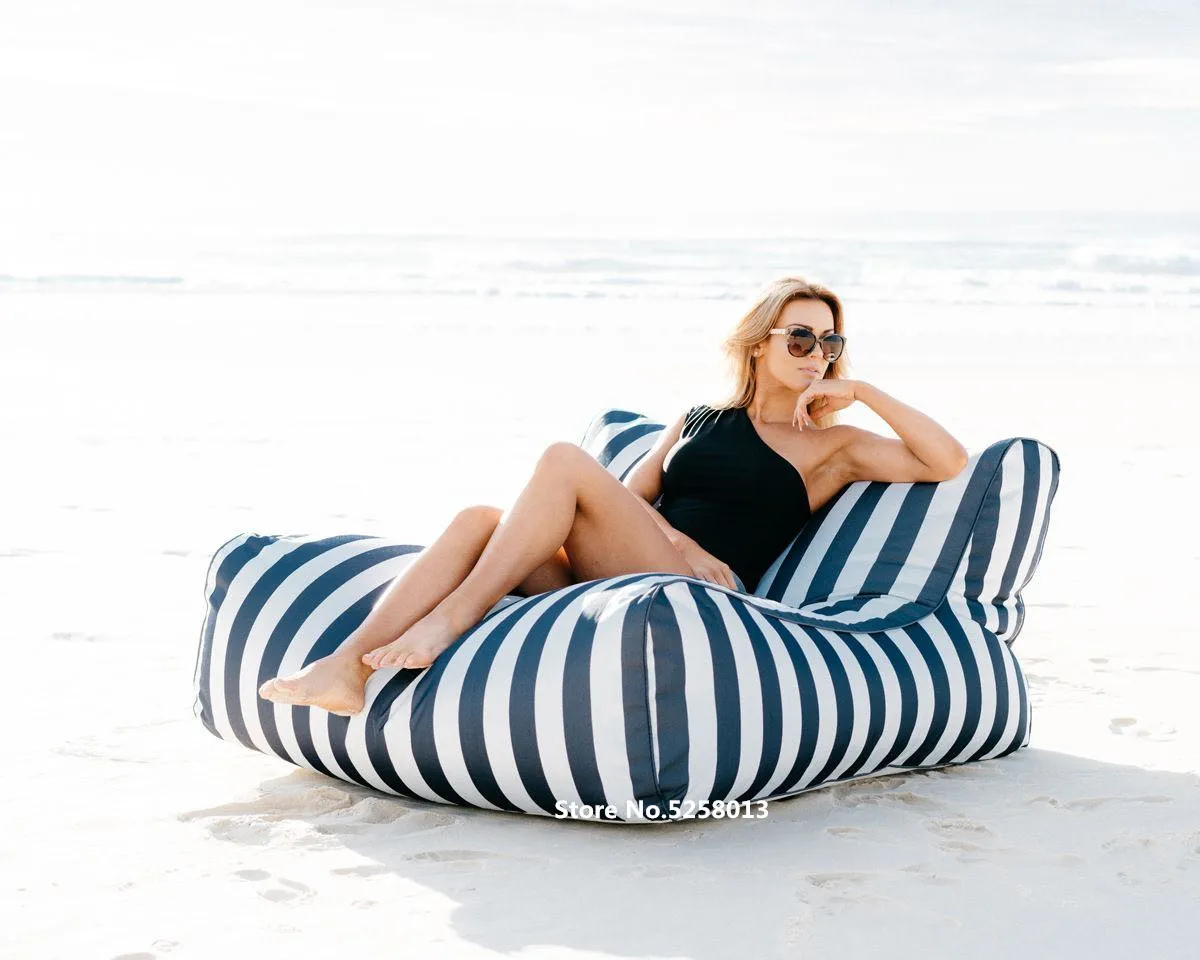 Очень Большой Плавающий матрац, гигантский бассейн боковые beanbag стул на воде, уличная мебель диван-черный