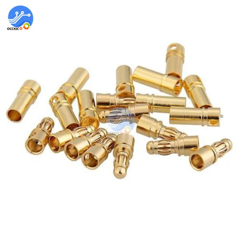 10Pairs(=20pcs/lot) RC 3.5mm Male/Female Gold-plated Bullet Banana Plug Connector New | Электроника