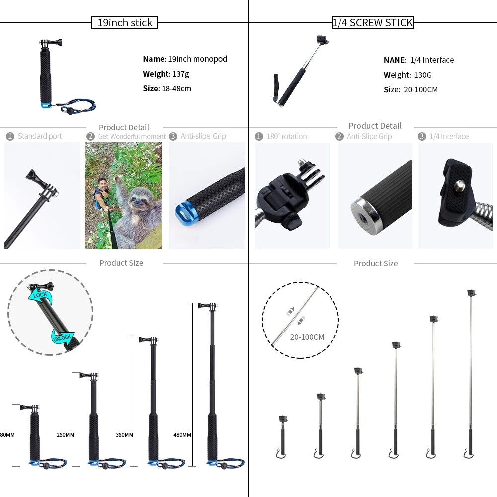 Аксессуары для экшн камеры GoPro Hero 9 8 7 6 5 Black Xiaomi Yi 4K SJCAM SJ8 Pro M20 Eken H9 Go крепление Sony
