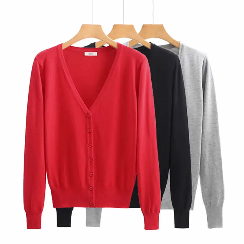 6XL размера плюс для женщин Вязаный кардиган Пальто 17 одноцветное Цвет зимняя