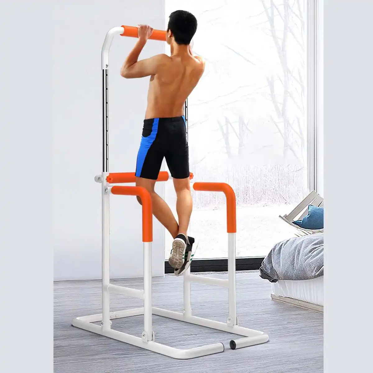 

Fitness Horizontal Bars Steel Pull Up Stand Home Gym Station Strength Chin Up Bar Workout Upper Body Exerciser 120KG