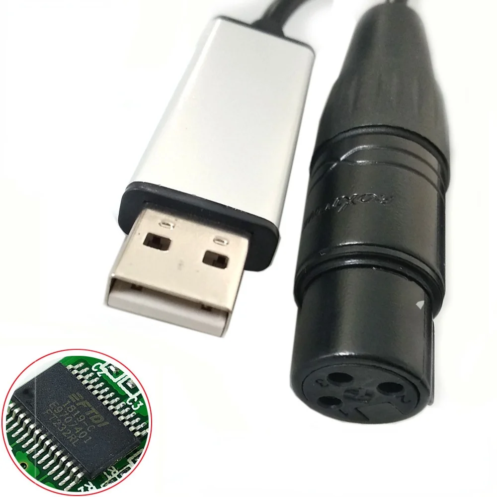 USB к DMX XLR Head RS485 настольная лампа управляющая линия вращающаяся головная для бега