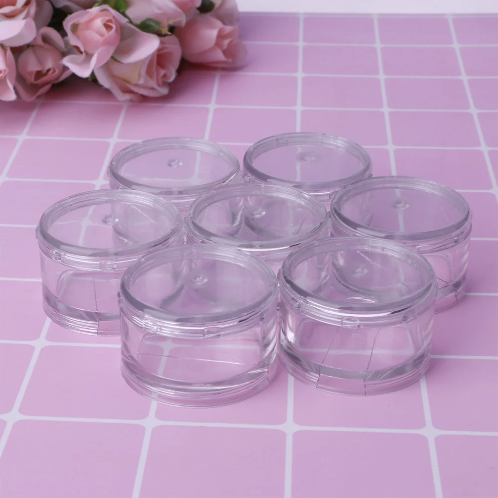 

7 Days Clear Stackable Pill Box Portable Mini Sealed Pill Organizer Round Medicine Case (White)