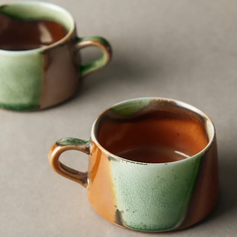 Японская керамическая кофейная чашка ручной работы для кофе и чая фарфоровые