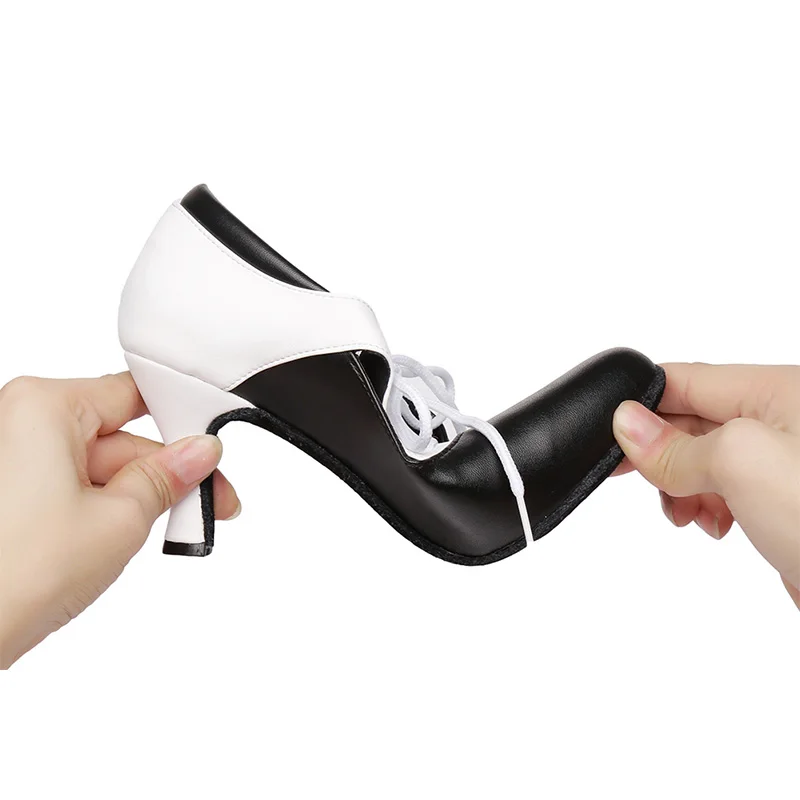 Top New Fashion Soft Cowhide latin pole dance shoes for women/ladies high/Low heels lace-up ballroom dacing shoes comfortable