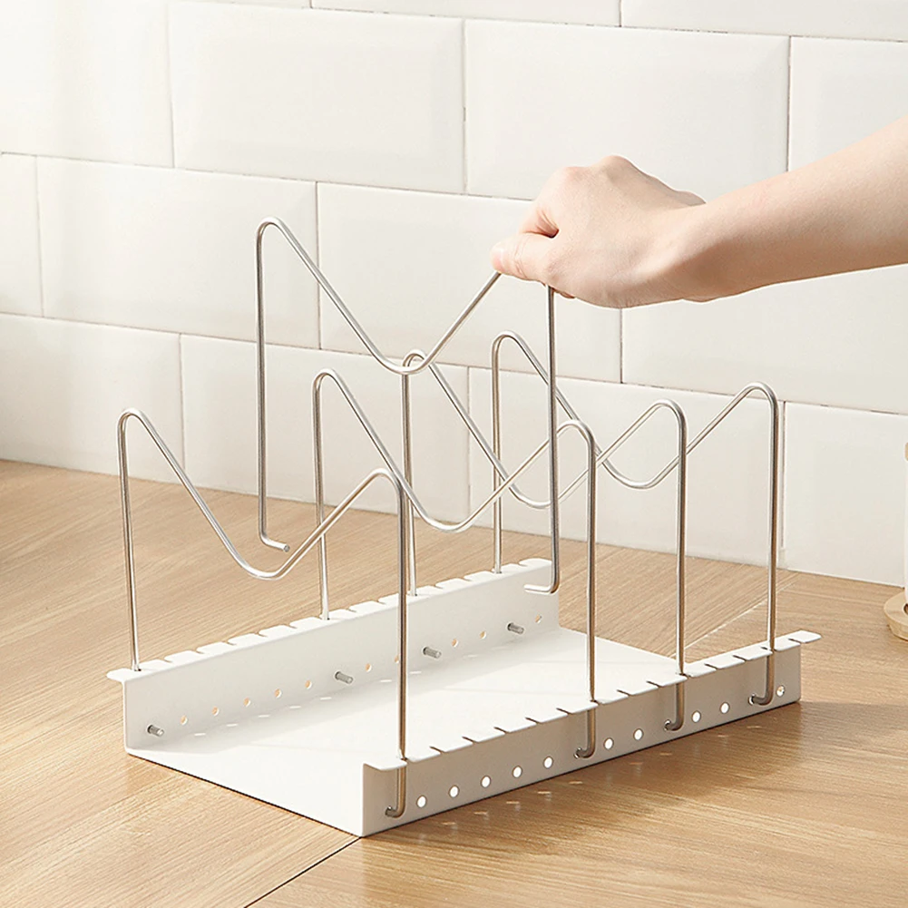 Аккуратный держатель крышки кастрюли Органайзер стойка для хранения сковороды