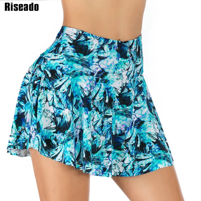 Riseado Тропическое бикини с юбкой низ купальник женское цветочным узором летняя
