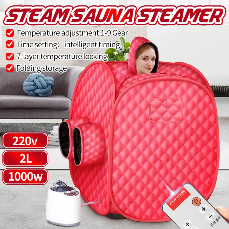 

2L 220V 1000W Foldable Portable Indoor Steam Sauna Room Tent Loss Weight Slimming Skin Spa Detox Therapy Fold Sauna Cabin