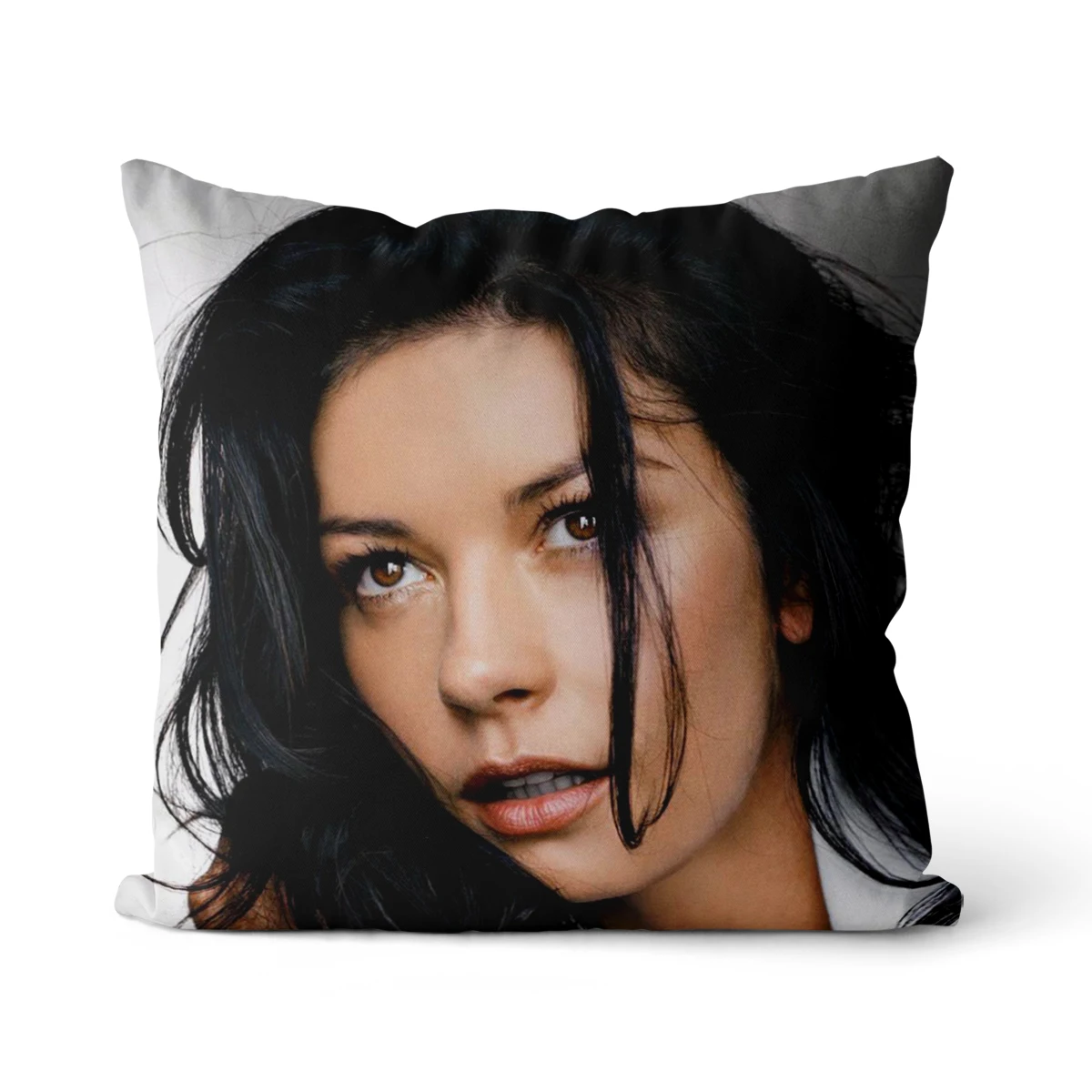 

Catherine Zeta-Jones Velvet, Cotton Canvas square pillow cover cushion cover, used for sofa living room office party car
