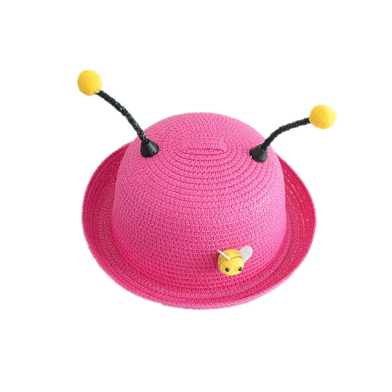 

Baby Little Bee Child Boy Girl Summer Boys Vacation Beach Hat Sun Straw Hat 2MZ103
