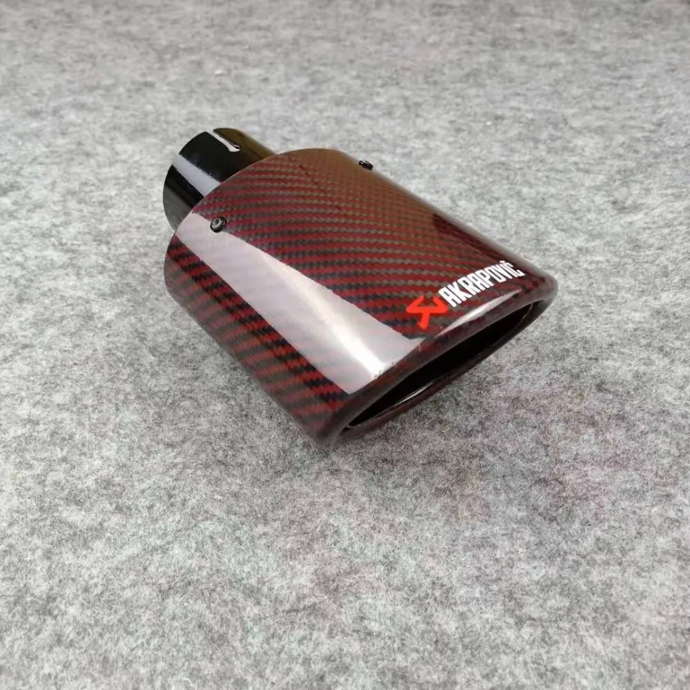 1 шт. Овальный Стиль Akrapovic Черный Нержавеющая сталь выхлопные наконечники для Универсальный красный карбоновый глушитель сопла трубы