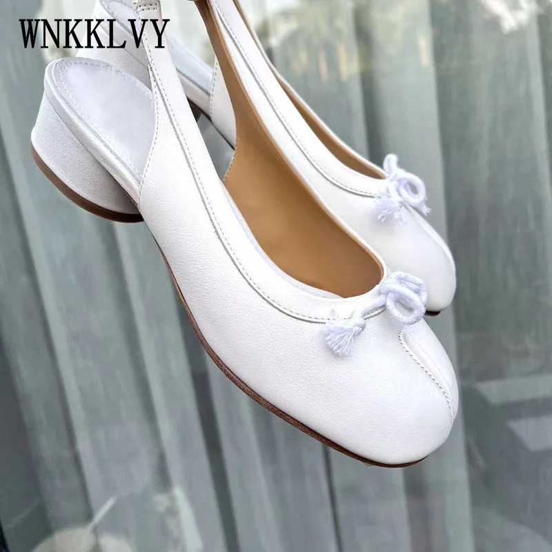 

Spring summer Mary Janes shoes low--heeled split Toe shallow mouth genuine Leather ankle strap sandals Women dress shoes runway