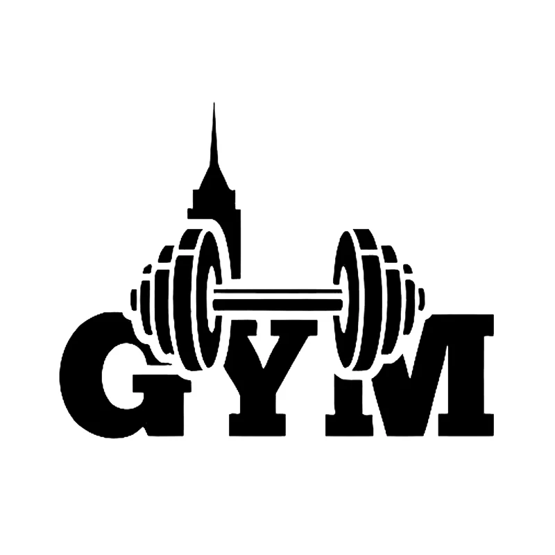 

Car Stickers Unique Dumbbell Gym Sports Decoration Accessories Decal Creative Sunscreen Waterproof Black and White, 15cm*11cm