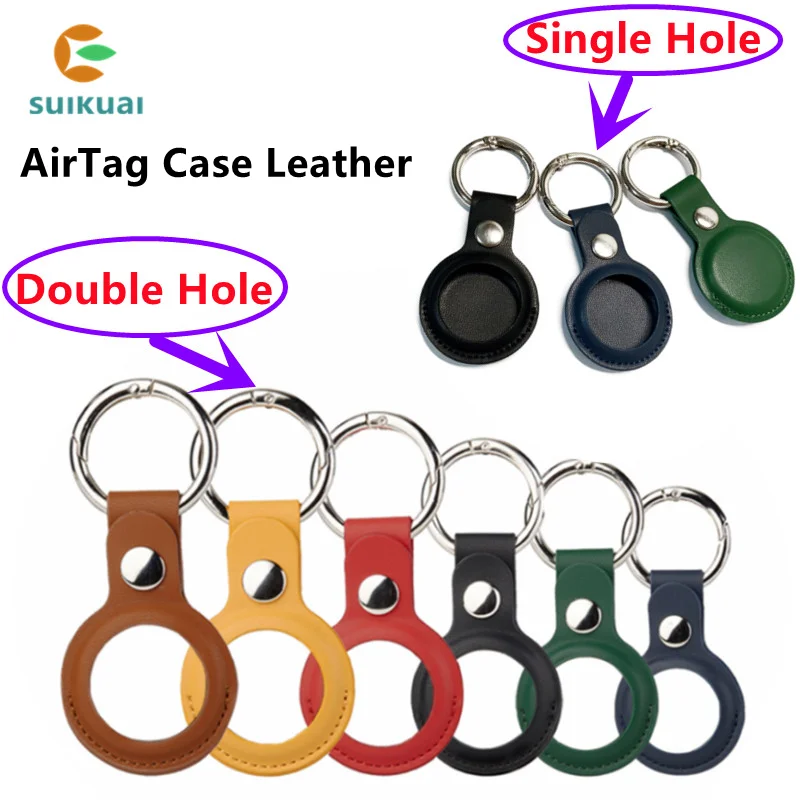 

Suikuai B1 High Quality Leather Case Airtags Protective Cover For Apple Locator Tracker Anti-lost Device Keychain Protect Sleeve