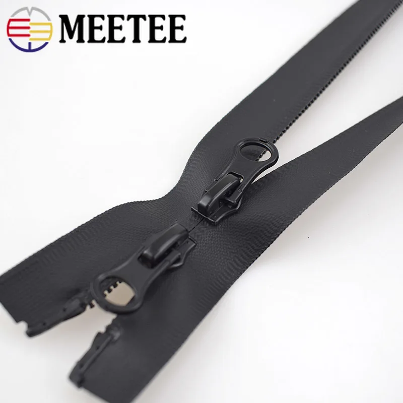 Meetee 4Pcs Black Nylon Waterproof Zippers Invisible Zip Singer/double Slider Open end for Jackets Sports Sewing DIY Crafts A1 2|Молнии| |